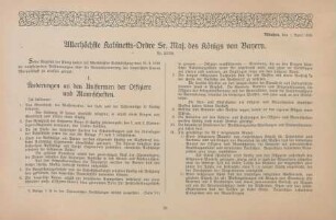 Allerhöchste Kabinetts-Ordre Sr. Maj. des Königs von Bayern. Nr. 33730