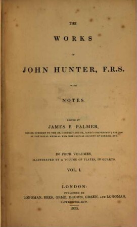 The Works of John Hunter : with notes, 1 (1835)