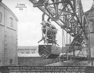 Elektrohängebahn zum Kohlentransport (Pohlig) : Technikgeschichte | Maschinenbau | Hebezeuge | Laufkatzen, Krane, Bagger, Transportanlagen