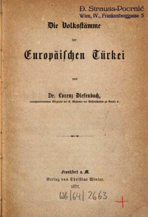 Die Volksstämme der Europäischen Türkei
