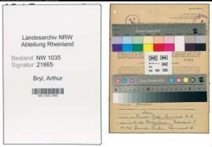 Entnazifizierung Arthur Bryl , geb. 10.03.1901 (Kaufmaennischer Angestellter)