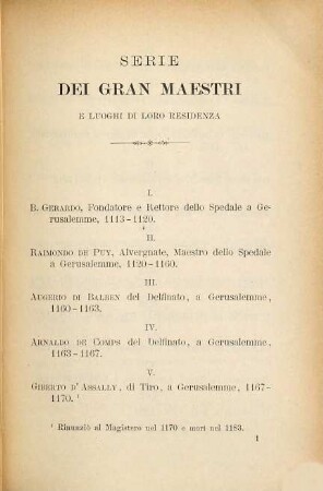 Ruolo generale del sov. mil. ordine di S. Giovanni di Gerusalemme ovvero di Malta