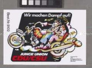 Wahlkampf-Aufkleber Jungen Union zur Bundestagswahl 1980