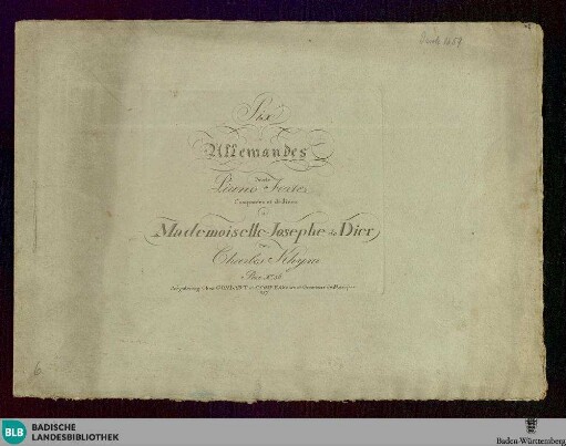 Six Allemandes pour le Piano Forte