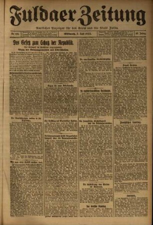 Ausgabe vom Mittwoch, den 05. Juli 1922.