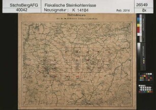 Steinkohlenrevier Zwickau - Lugau - Oelsnitz mit Einzeichnung von Schächten