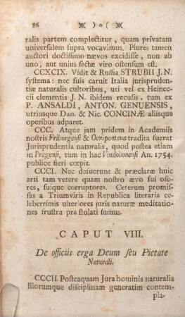 Caput VIII. De officiis erga Deum seu Pietate Naturali.