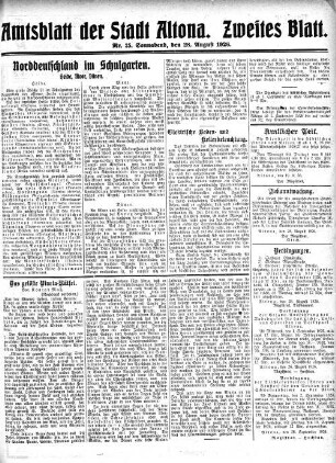 Nummer 35. Zweites Blatt. : Sonnabend, den 28. August 1926