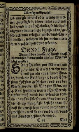 Die XXI. Frage. - Die XXVI. Frage.