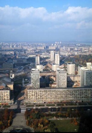 Warschau. Stadtzentrum : Warschau. Stadtzentrum an der Marchlewskiego Allee (heutige Aleja Jana Pawła II Allee)