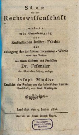 Saeze aus der Rechtswissenschaft
