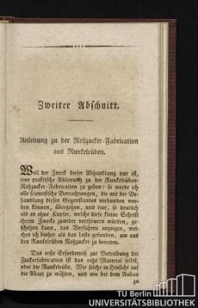 Anleitung zu der Rohzucker-Fabrication aus Runkelrüben.