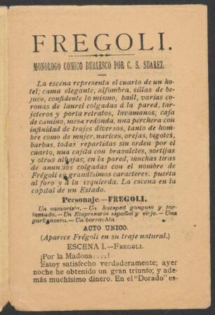 Fregoli : [monólogo cómico burlesco]