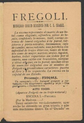 Fregoli : [monólogo cómico burlesco]