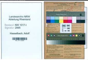 Entnazifizierung Adolf Hasselbach , geb. 14.04.1909 (Kaufmaennischer Angestellter)