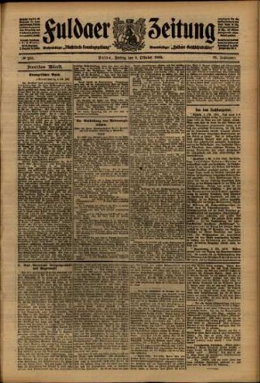 Zweite Ausgabe vom Freitag, den 09. Oktober 1908.