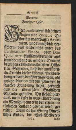 Vorrede. Geneigter Leser