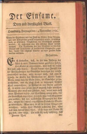 Drey und dreyßigstes Blatt