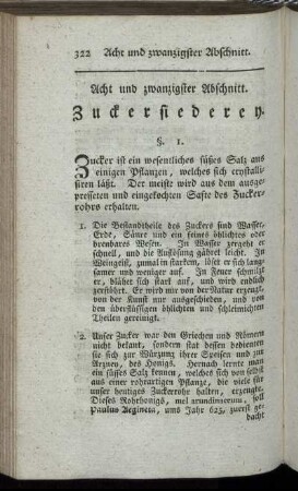 Acht und zwanzigster Abschnitt. Zuckersiederey.