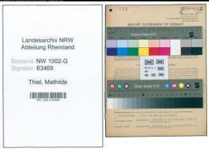 Entnazifizierung Mathilde Van Thiel, geb. 26.11.1914 (Buchhalterin)