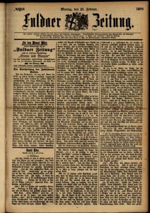 Ausgabe vom Montag, den 25. Februar 1889.