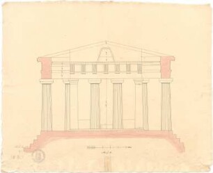 Ziebland, Georg Friedrich; Agrigent (Akragas / Agrigentum, Sizilien); Tempel der Concordia - Querschnitt