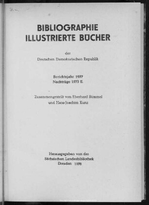 1977: Berichtsjahr 1977. Nachträge 1973 ff.