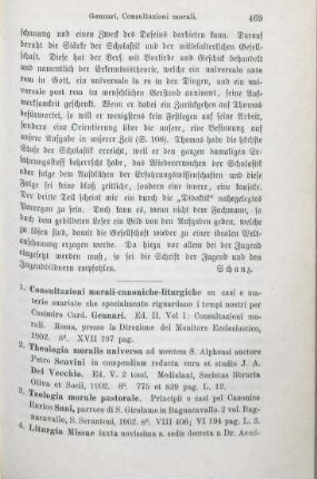 469-472 [Rezension] Consultazioni morali-canoniche-liturgiche; Ed. II. Vol. I.