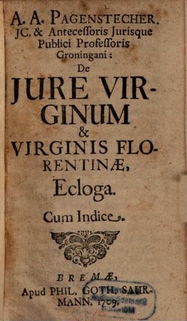 De iure originum et virginis Florentinae Ecloga