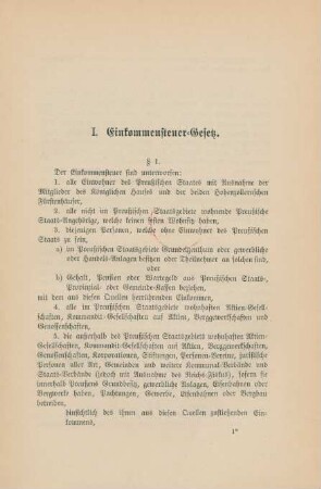 I. Einkommensteuer-Gesetz.