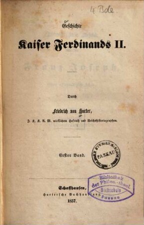 Geschichte Kaiser Ferdinands II., 1