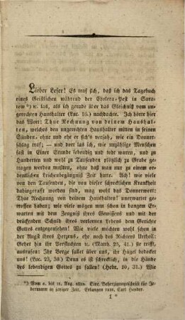 Christliches Wort der Warnung und Ermunterung bey der drohenden Cholera-Pest