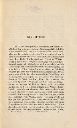 Die lateinisch-romanischen Elemente im Althochdeutschen