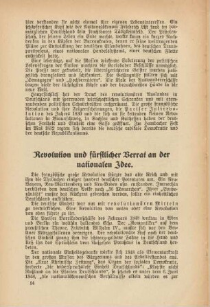 Revolution und fürstlicher Verrat an der nationalen Idee
