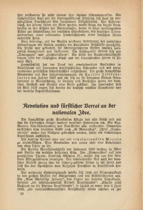 Revolution und fürstlicher Verrat an der nationalen Idee