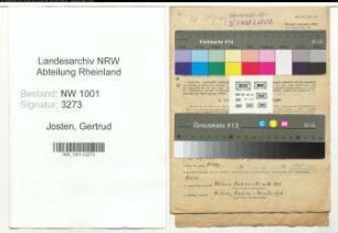Entnazifizierung Gertrud Josten, geb. 07.03.1883 (Kauffrau)
