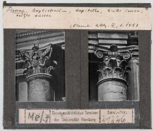 Florenz: Baptisterium, Kapitelle innen und außen