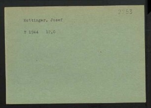 Hottinger, Josef