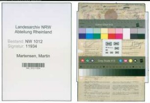 Entnazifizierung Martin Martensen , geb. 14.08.1881 ()