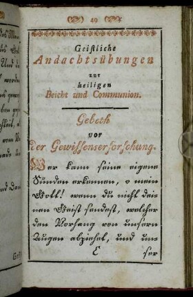 Geistliche Andachtsübungen zur heiligen Beicht und Communion.