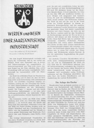 Neunkirchen, Werden und Wesen einer saarländischen Industriestadt