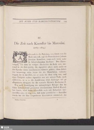 IV. Die Zeit nach Kaendler bis Marcolini (1763-1814)