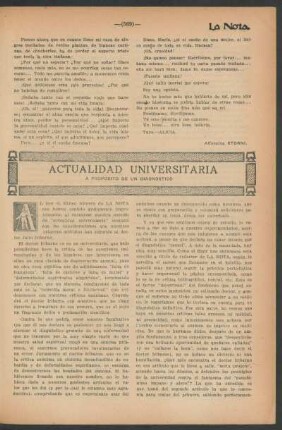 Actualidad universitaria : A proposito de un diagnostico