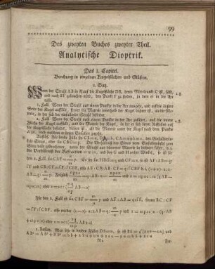Das 1. Capitel. Brechung in einzelnen Kugelflächen und Gläsern.