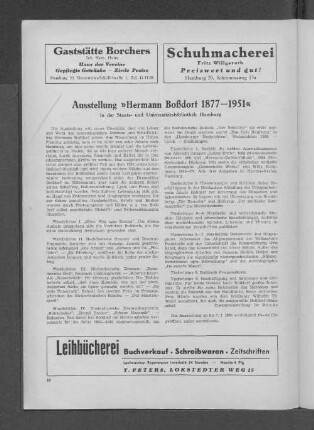 Ausstellung "Hermann Boßdorf 1877-1951"