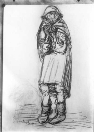 Frierender : Frierender. Kohlezeichnung; 508 x 375 mm (1922; E. Barlach).