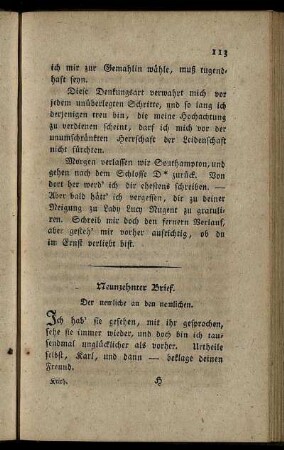 Neunzehnter Brief. - Sieben und zwanzigster Brief.