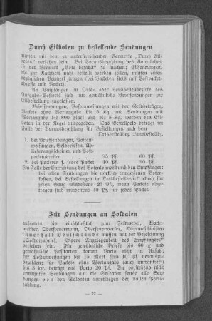 Durch Eilboten zu bestellende Sendungen