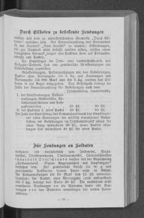 Durch Eilboten zu bestellende Sendungen