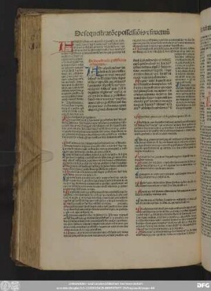 De sequestrat[i]o[n]e possessionis [et] fructuum.